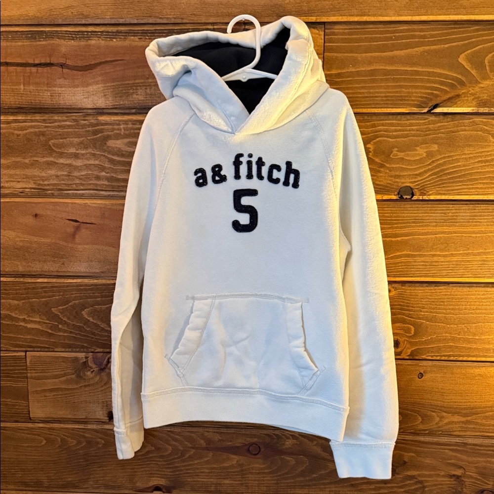 Abercrombie Kids White Hoodie with Black Logo